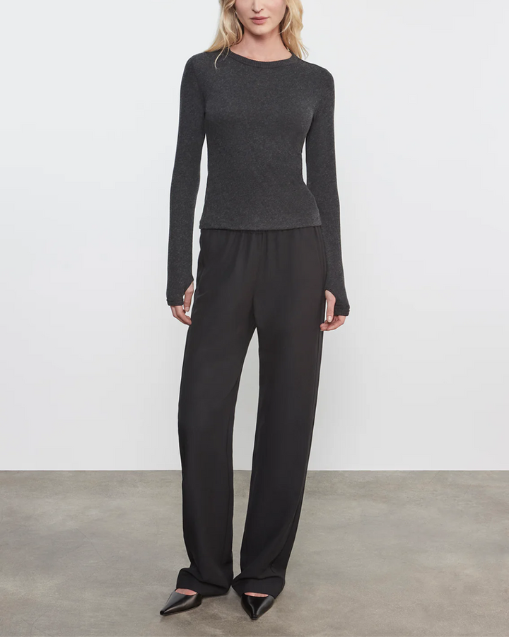 Cashmere Classic L/S Crew | Charcoal
