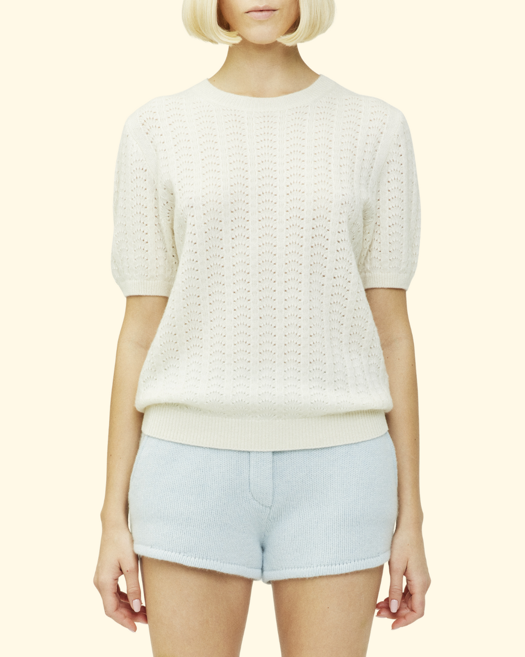 Cecelia Pointelle Sweater | Cream