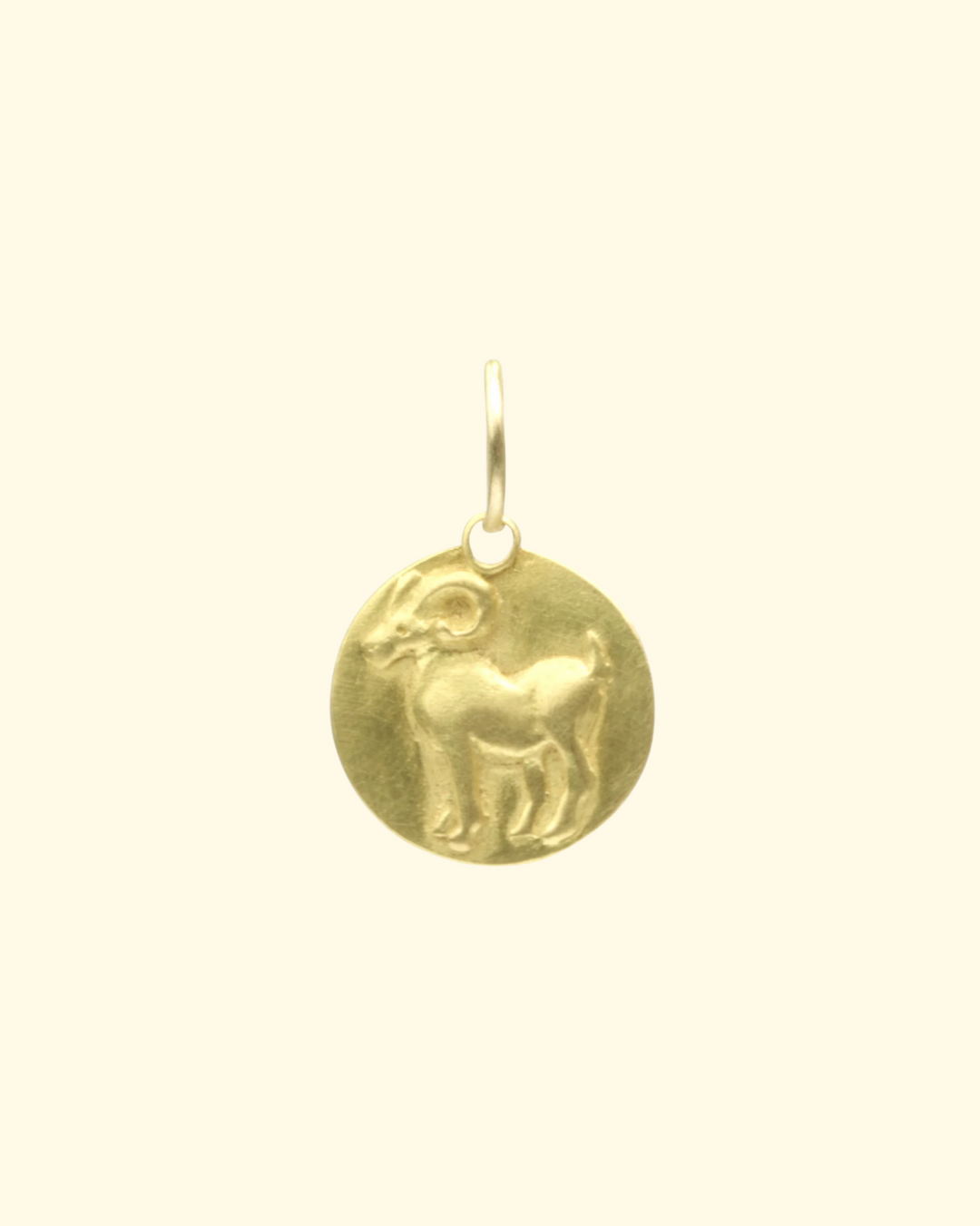 Aries Medal Charm | 18k Yellow Gold