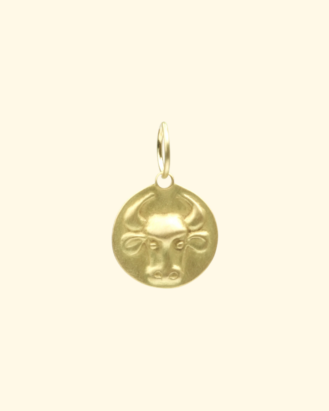 Taurus Medal Charm | 18k Yellow Gold