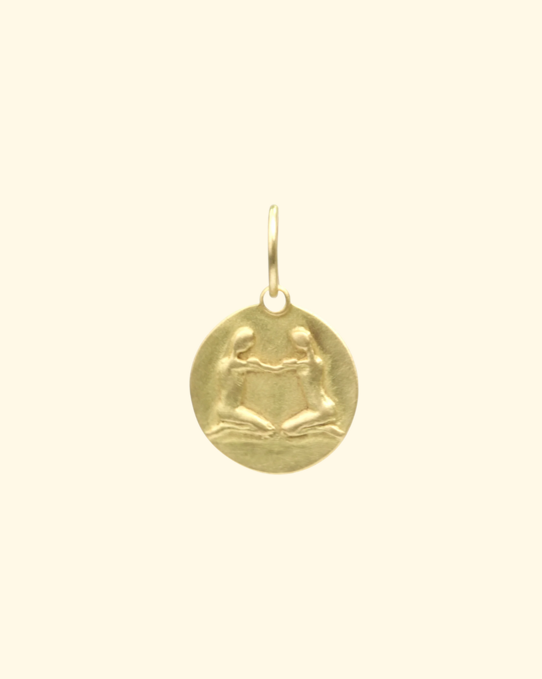 Gemini Medal Charm | 18k Yellow Gold