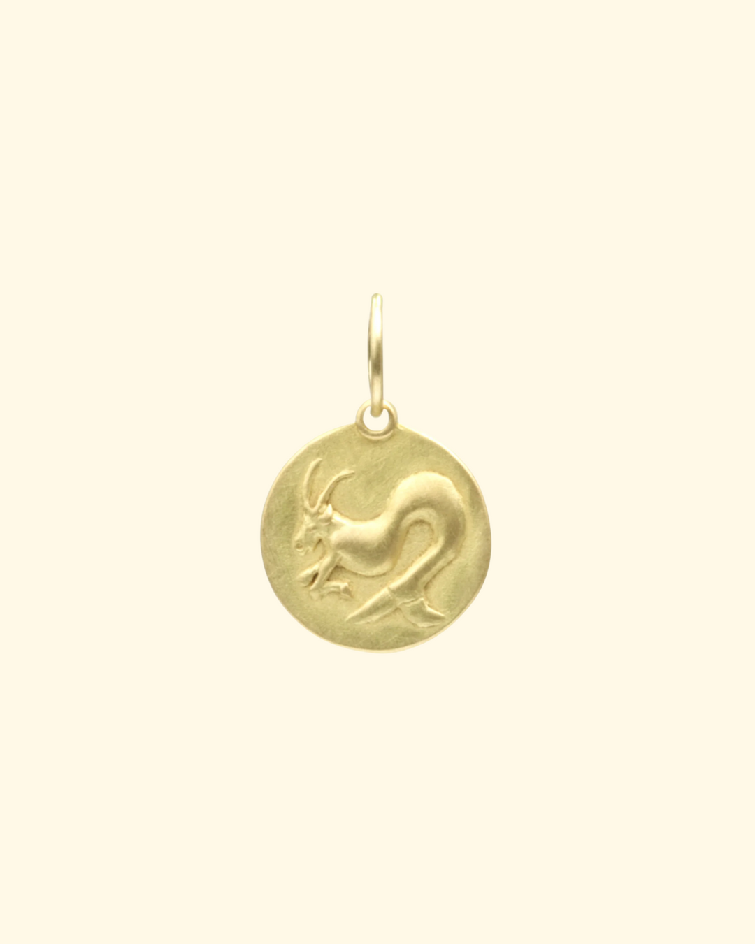 Capricorn Medal Charm | 18k Yellow Gold