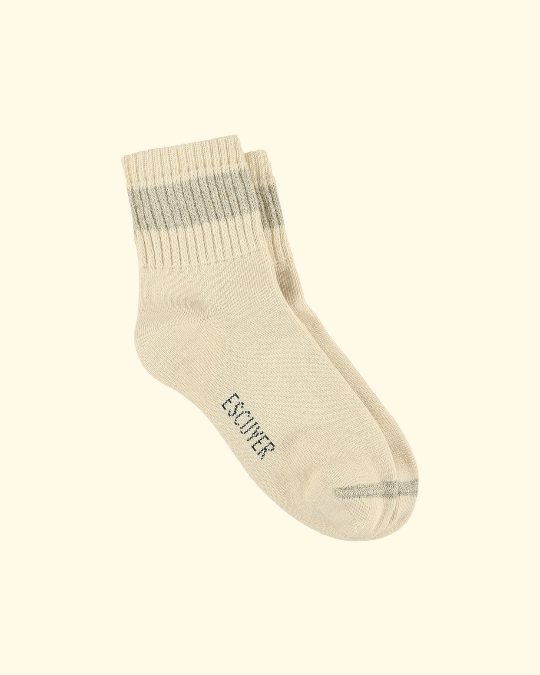 Ankle Lurex Socks | Ecru / Gold