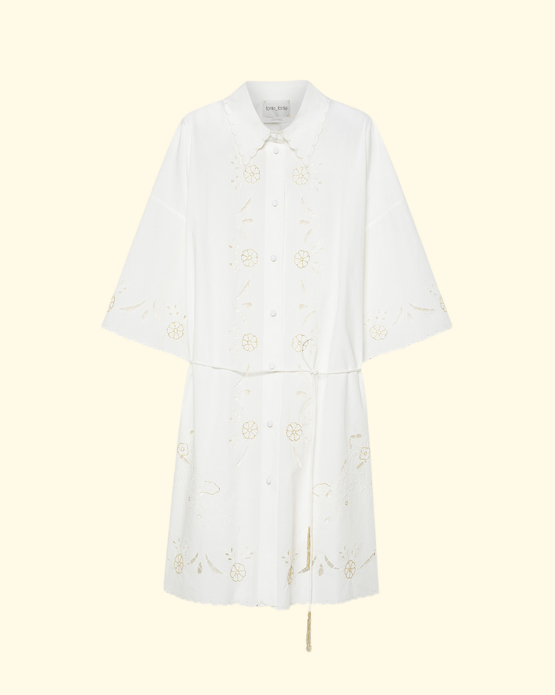 PREORDER Lace and Glass Popline Oversized Shirt | Crystal