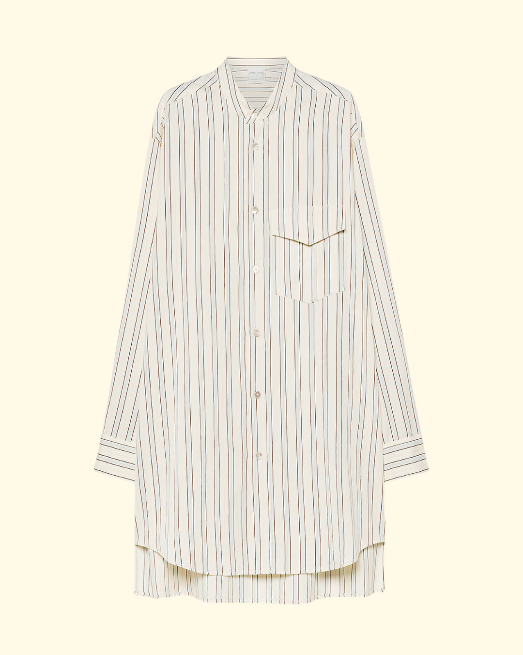 PREORDER Contemporary Cotton Pinstriped Oversized Shirt | Sky