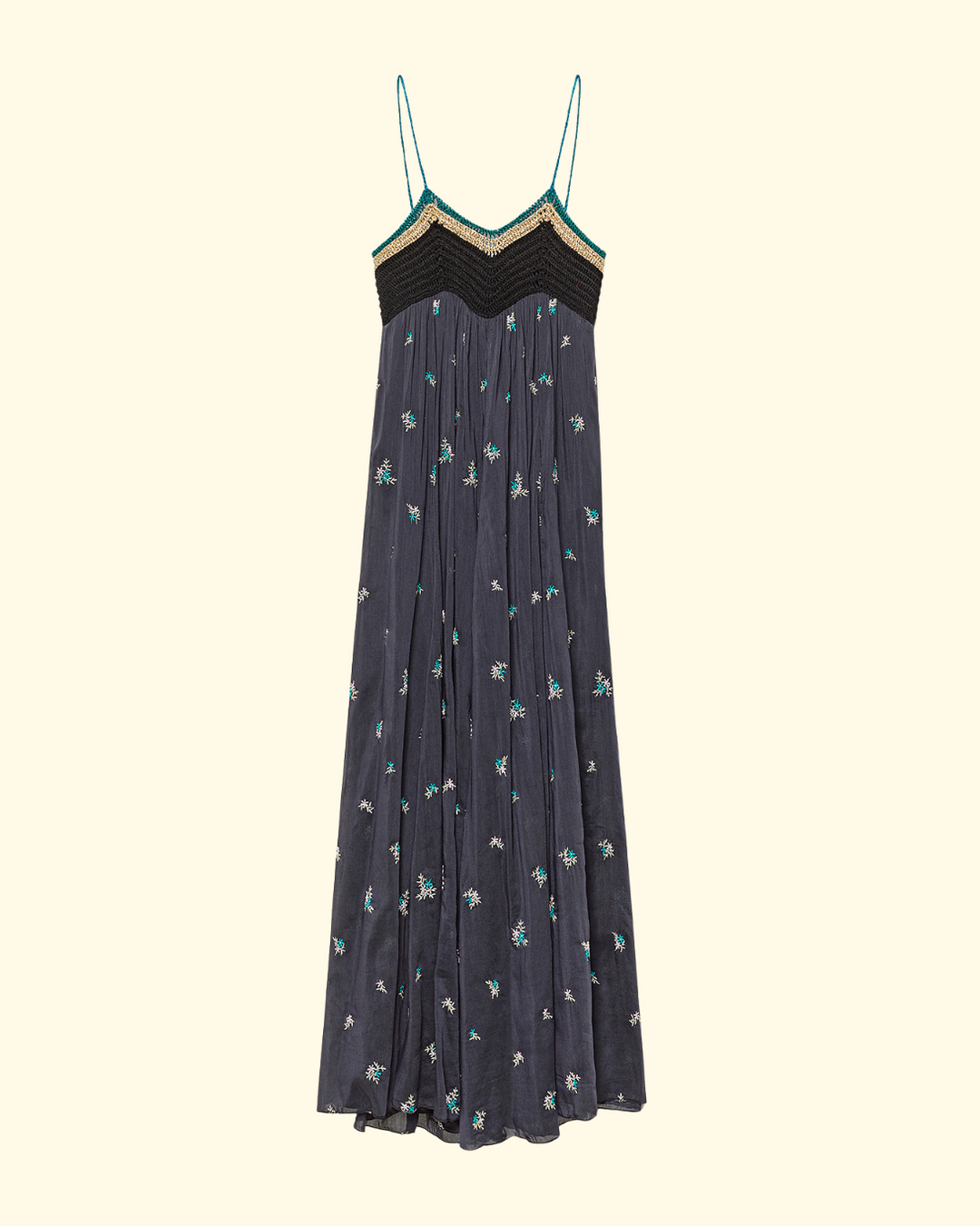 PREORDER Petite Fleurs Embroidery Voile Dress | Midnight