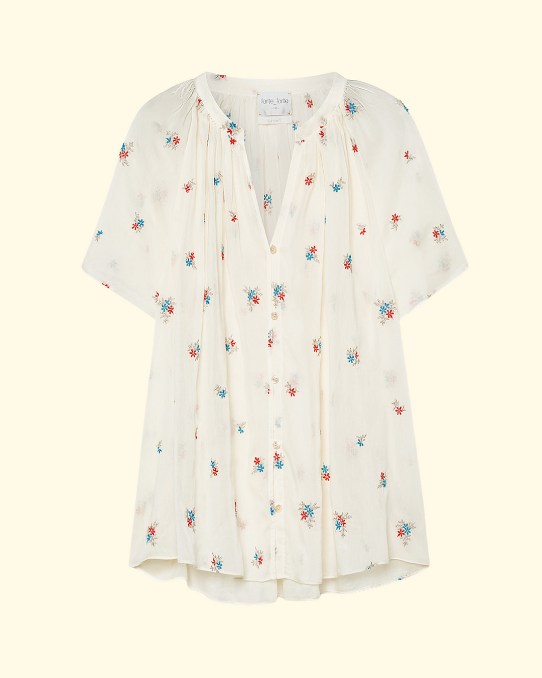 PREORDER Petit Fleurs Embroidery Voile Bohemienne Shirt | Butter