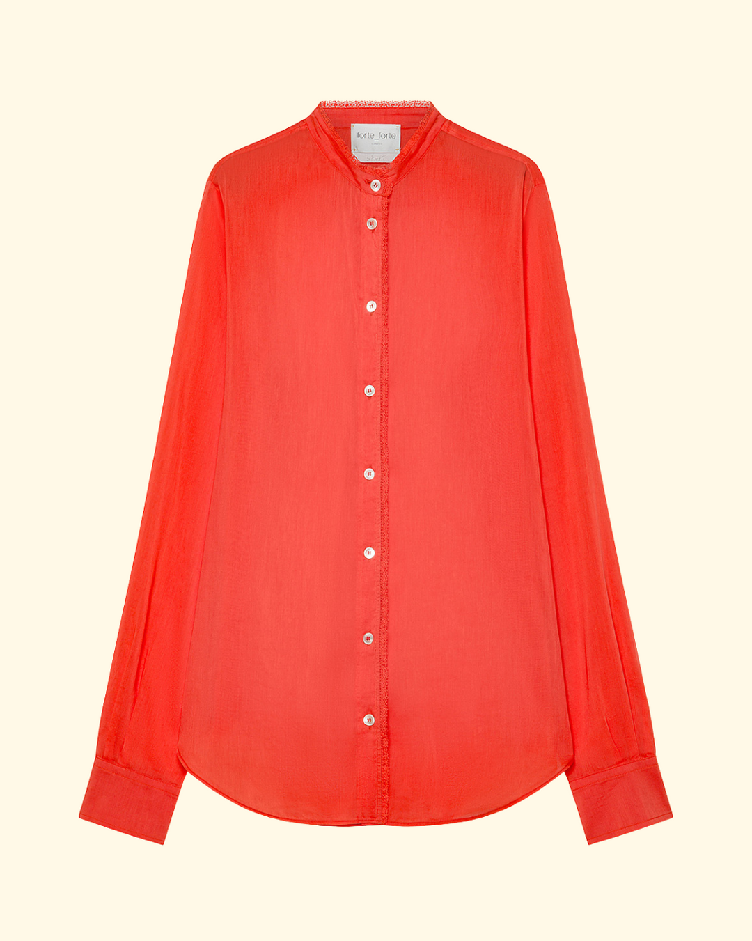 PREORDER Co/se Voile Grandfather Shirt with Lace Details | Rouge