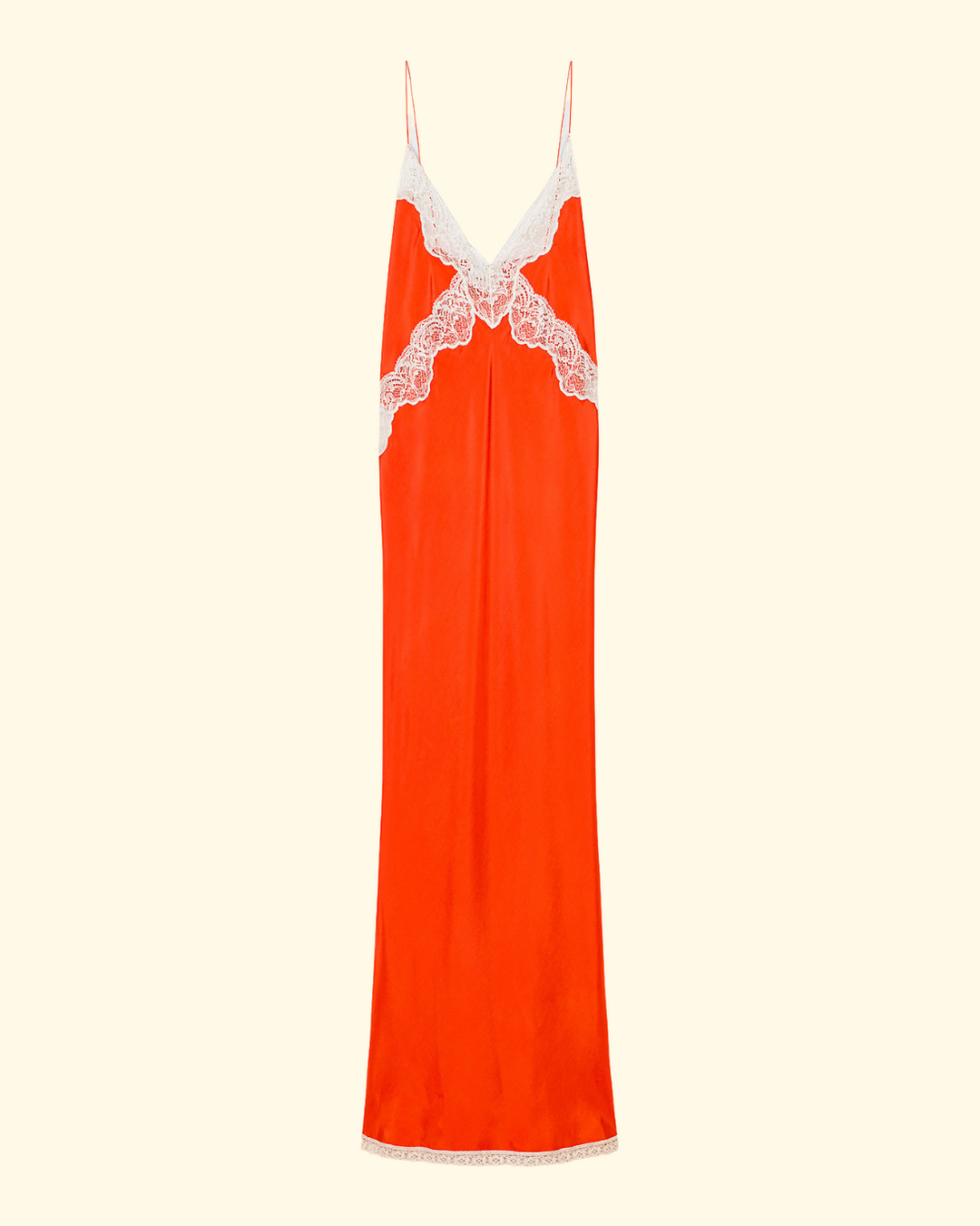 PREORDER Chic Viscose Twill Slip Dress w/ Lace | Rouge