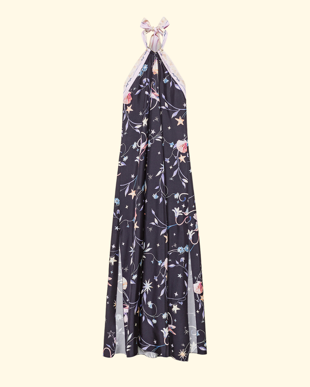 PREORDER Deliverance Print Twill Back Neckline Dress | Midnight