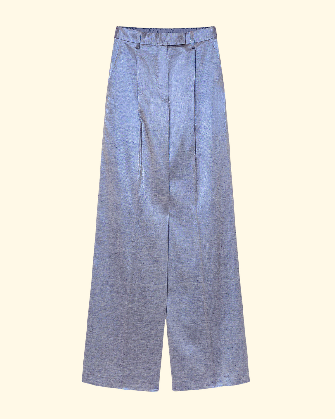 PREORDER Chic Lurex Linen Cloth High Waisted Pants | Midnight