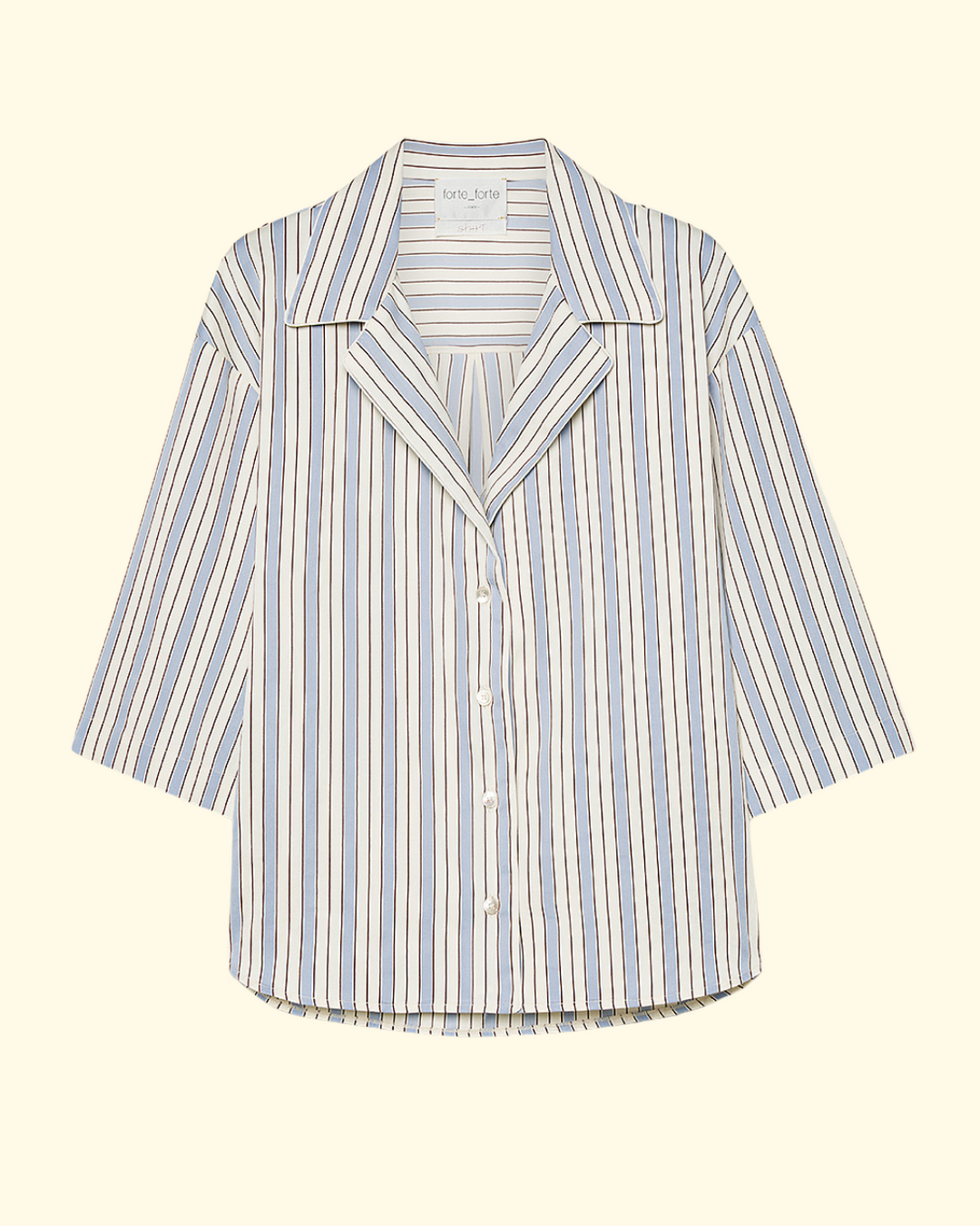 PREORDER Contemporary Cotton Pinstriped Half Sleeves Shirt | Sky