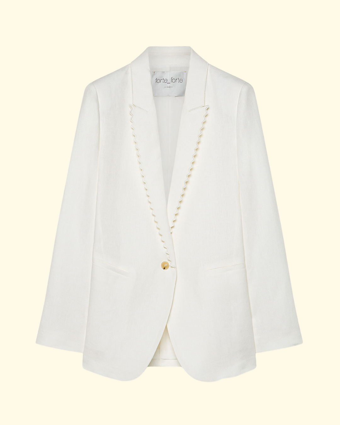 PREORDER Chic Linen Cloth Embroidered Edges Jacket | Crystal