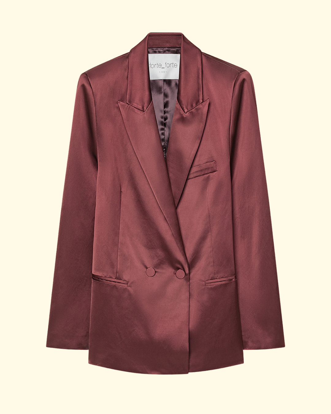 PREORDER Chic Viscose Cotton Satin Tuxedo Jacket | Fondant