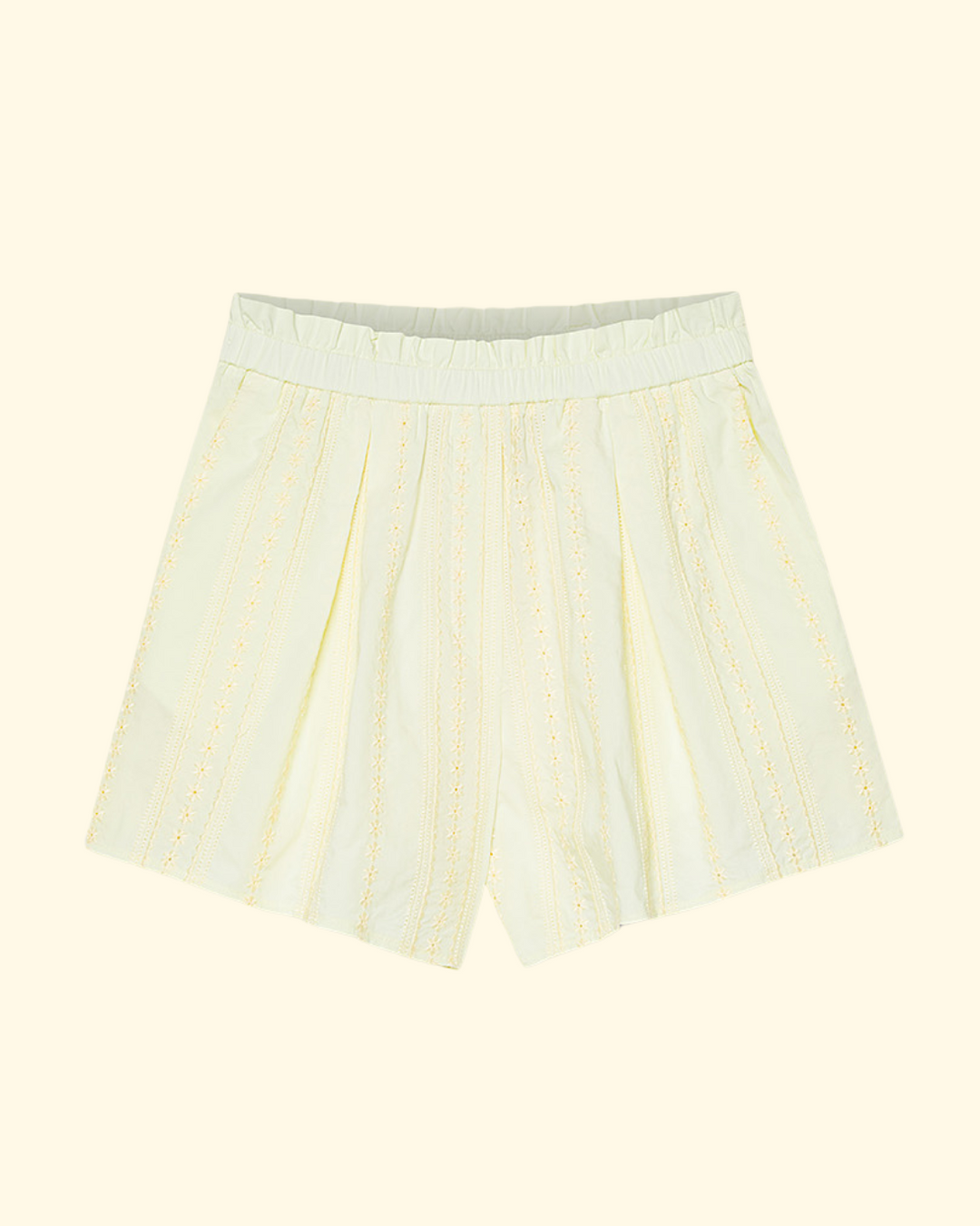 PREORDER Les Fleurs Embroidery Popline Shorts | Light