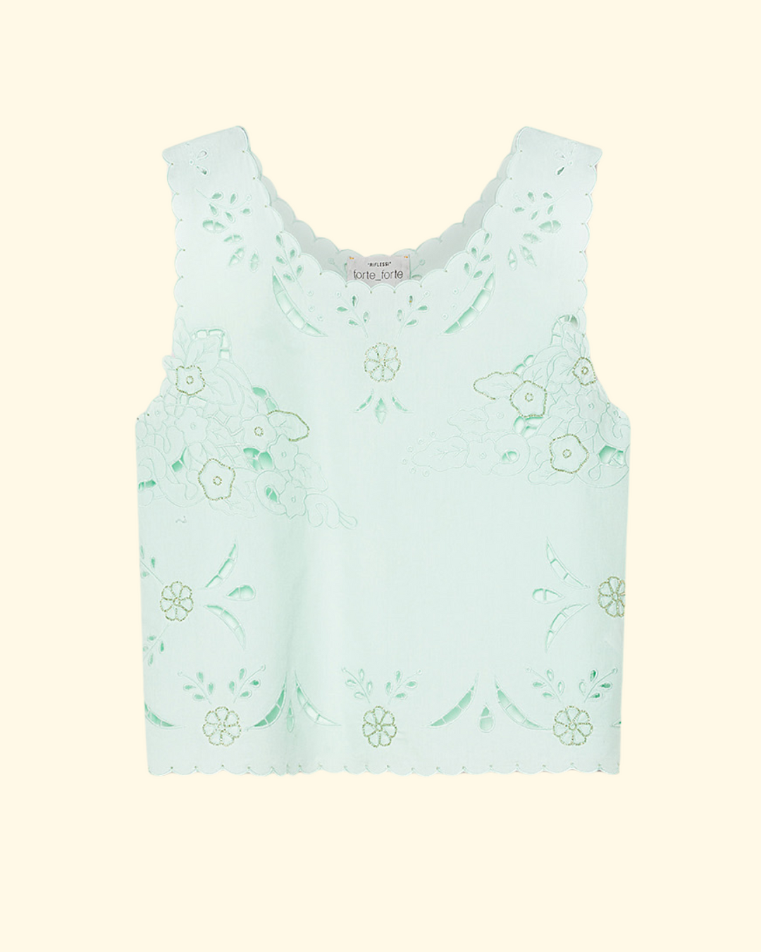 PREORDER Lace and Glass Embroidery Popline Top | Plume