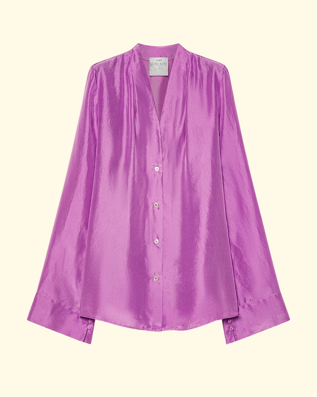 PREORDER Habotai Silk Long Sleeves V-Neck Shirt | Burlesque