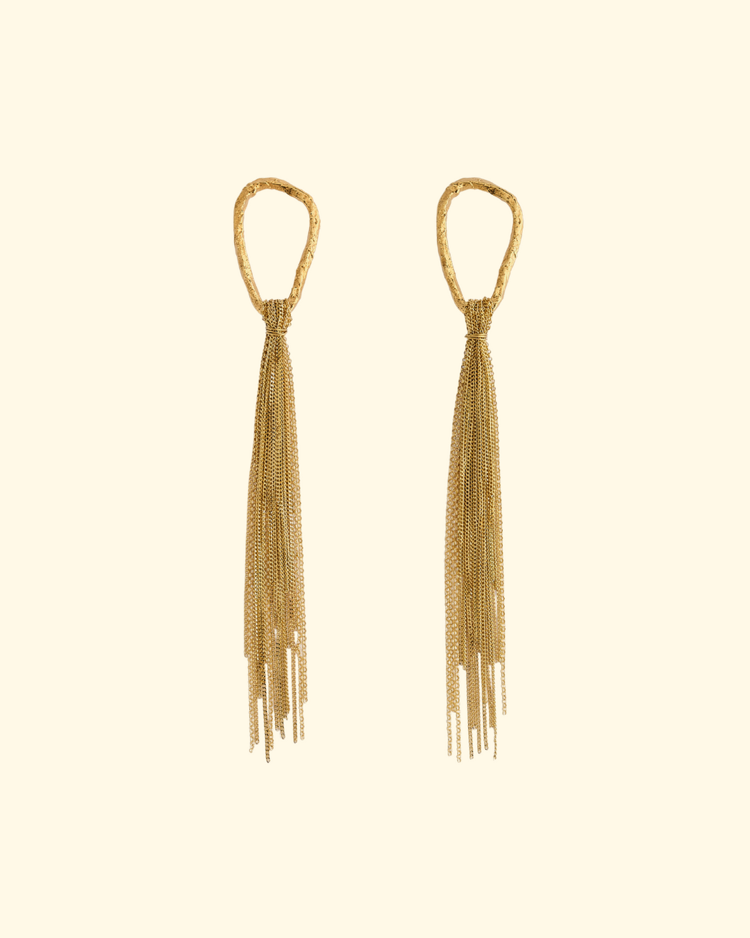 PREORDER Sculpture Fringed Earrings | Oro