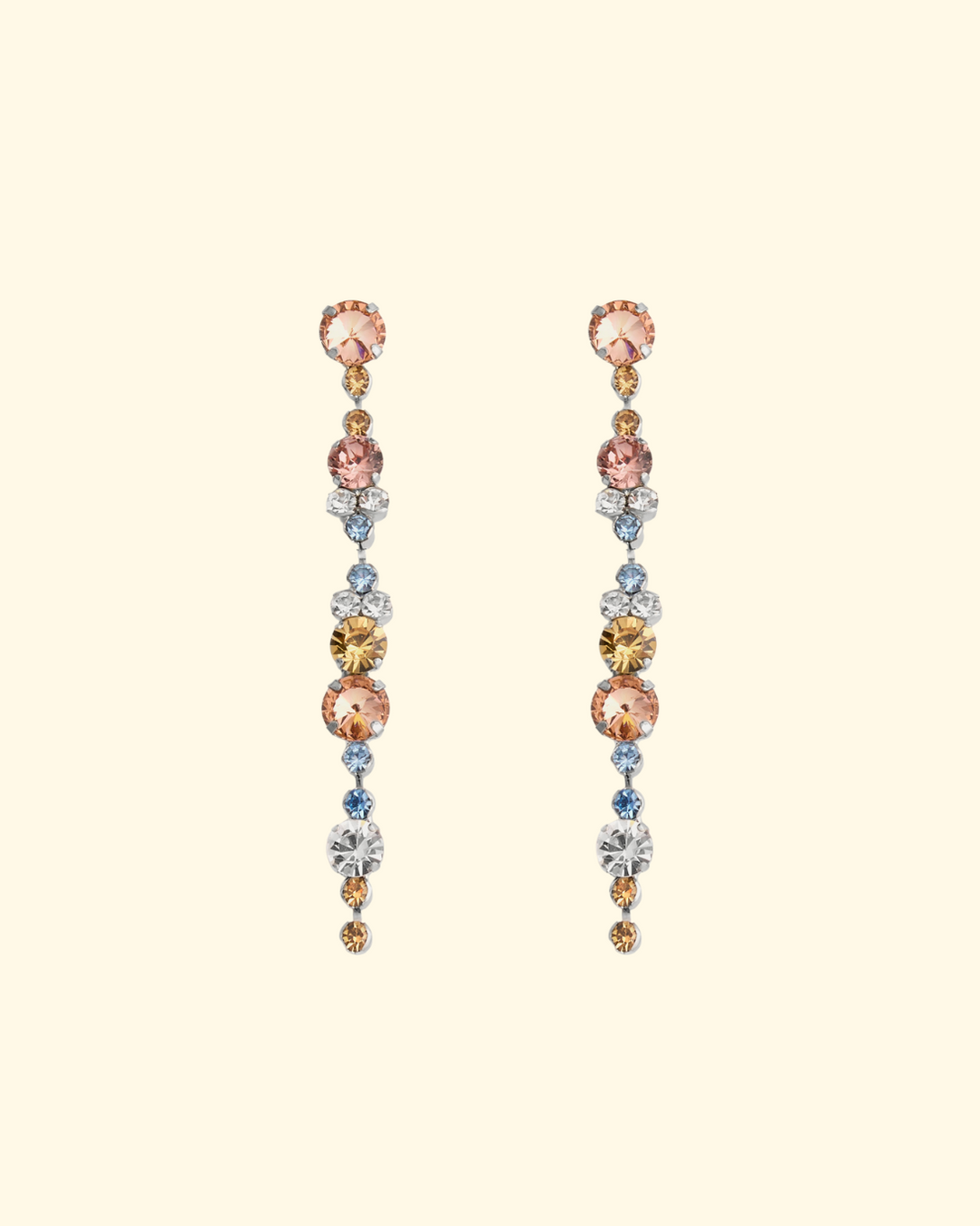 PREORDER Crystal Pendent Earrings | Peach