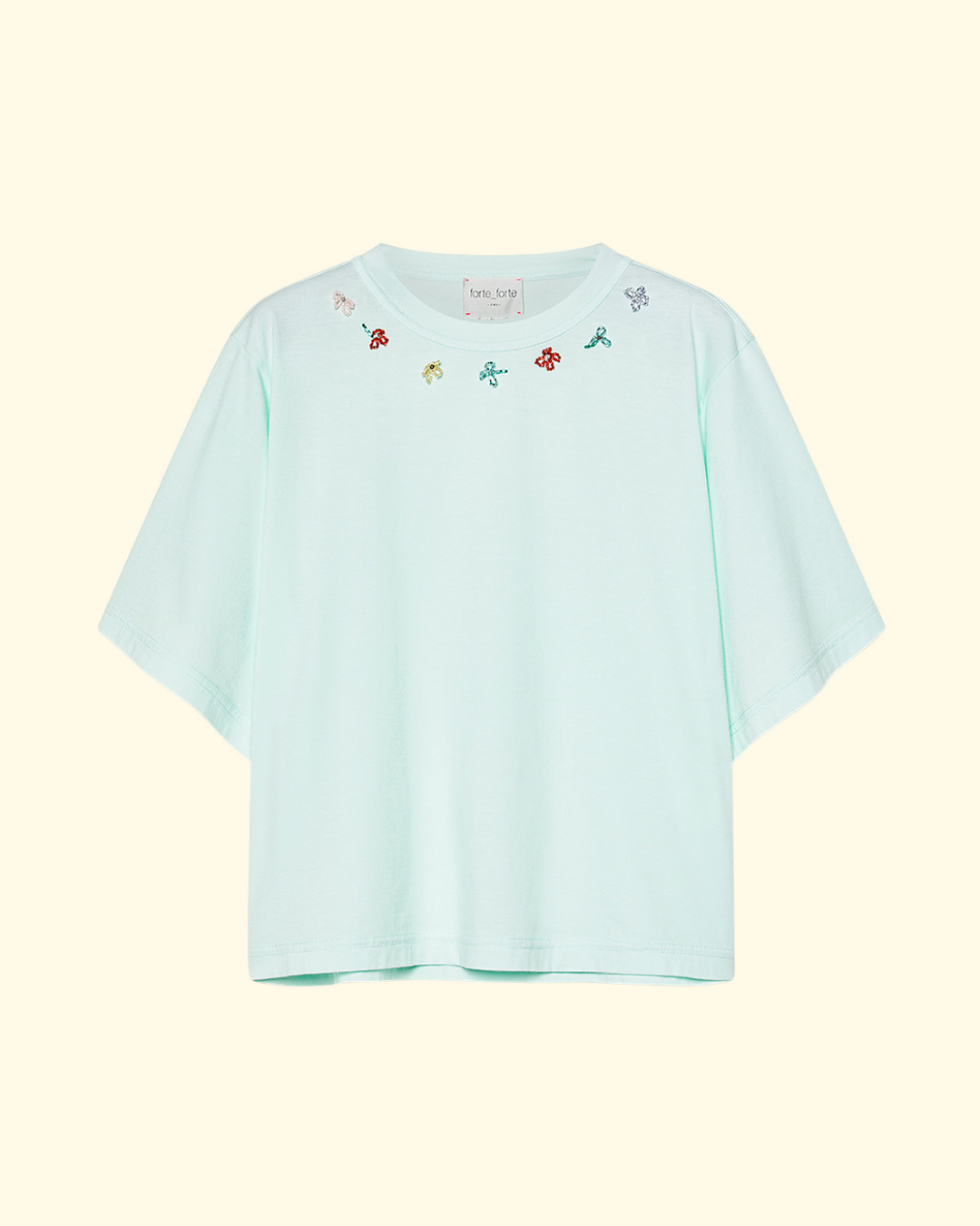 PREORDER Petit Fleurs Embroidery Cotton Jersey Top | Plume