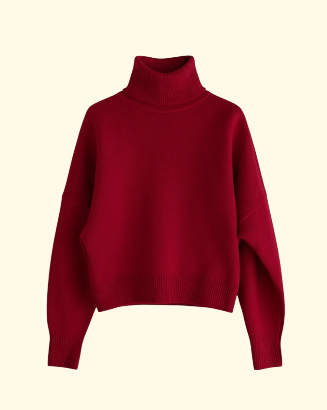Luke Stand Collar Sweater | Red