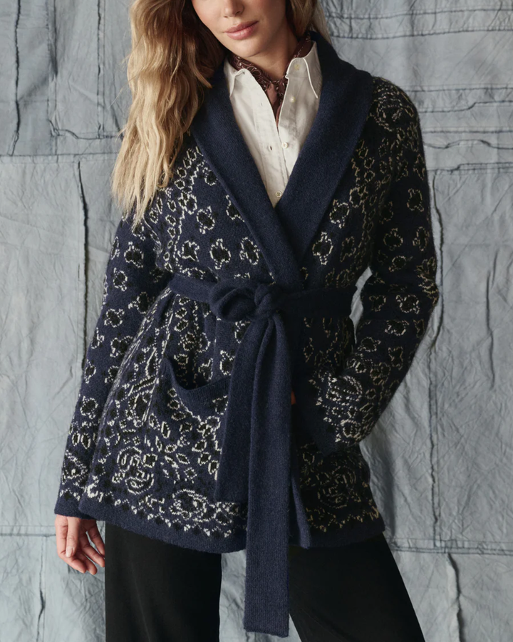 The Bandana Riding Cardigan | Navy