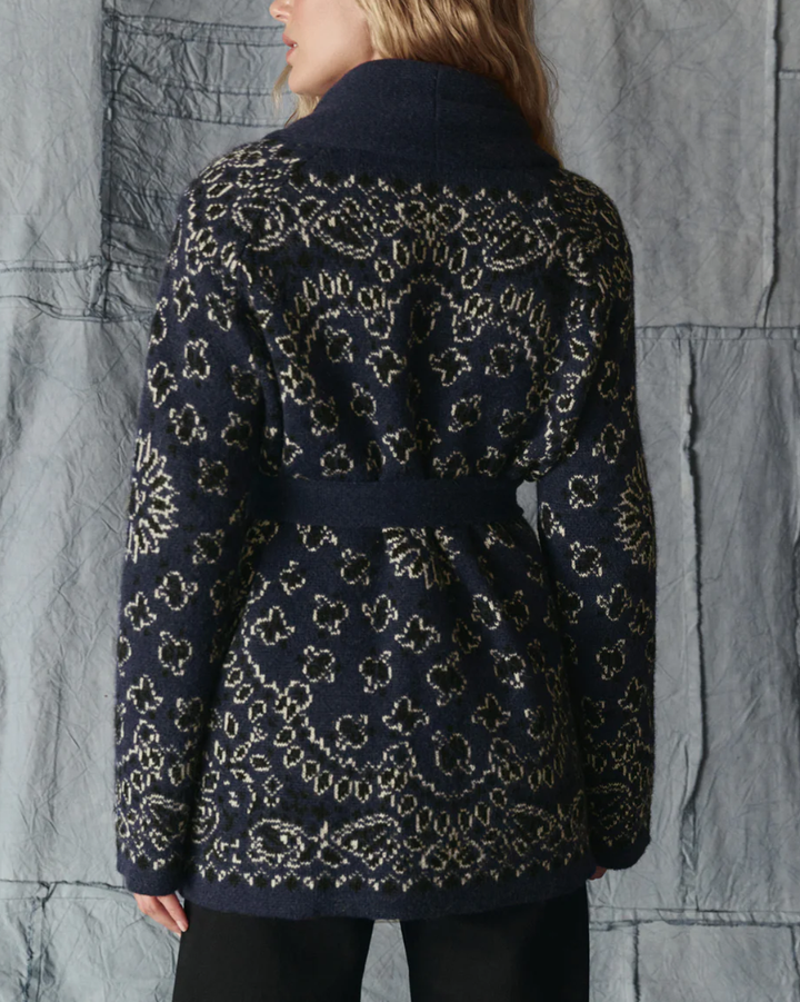 The Bandana Riding Cardigan | Navy