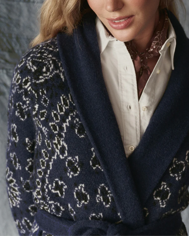 The Bandana Riding Cardigan | Navy