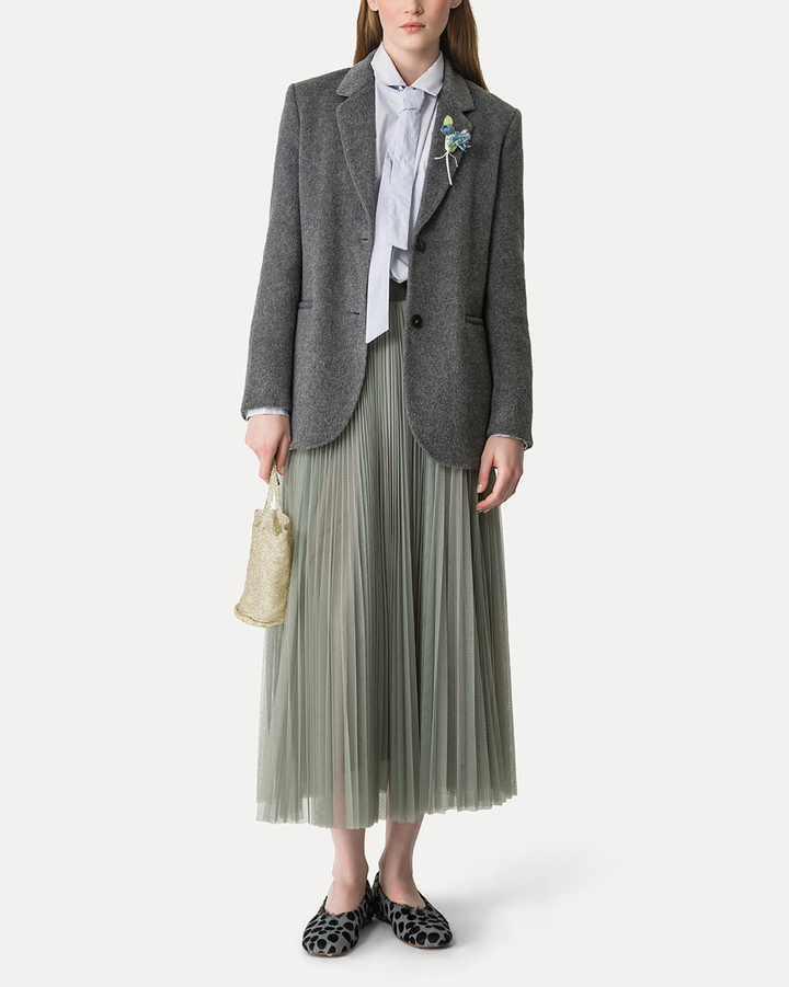 Tulle Soleil Pliss Skirt | Stone
