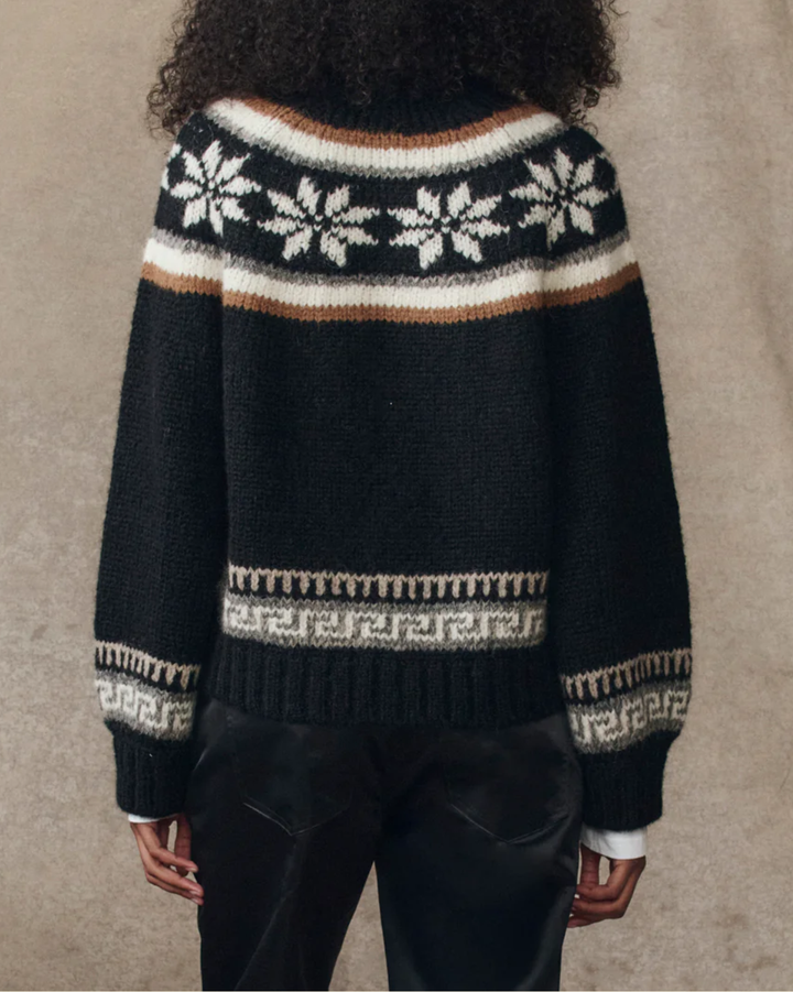 The Snowflake Ice Rink Cardigan | Black