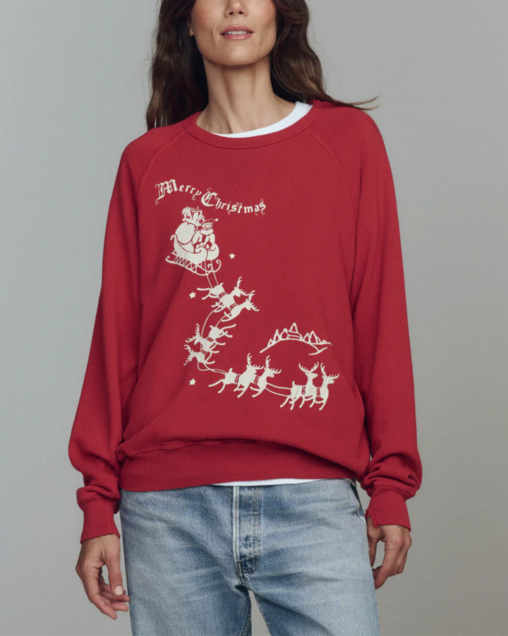 The College Sweatshirt W/ Sleigh | True Red