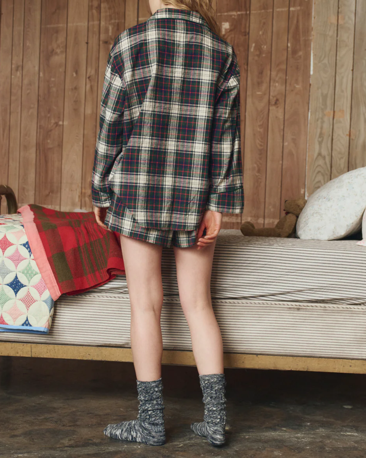 The Flannel Smocked Sleep Short | Pine Lodge Plaid