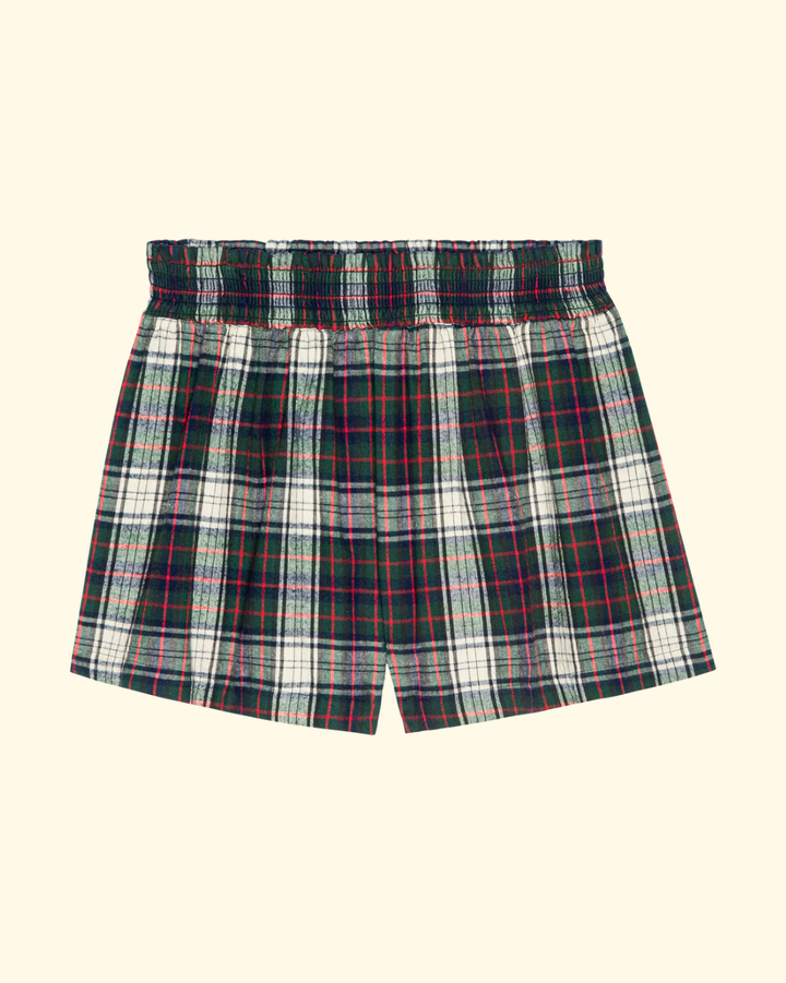 The Flannel Smocked Sleep Short | Pine Lodge Plaid