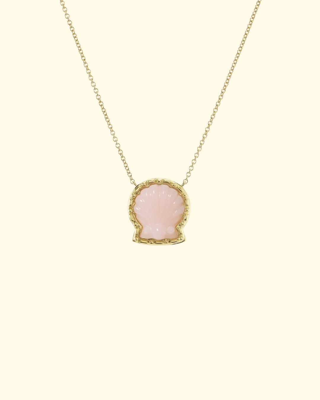 Taras Shell in Pink Opal | 18k Yellow Gold
