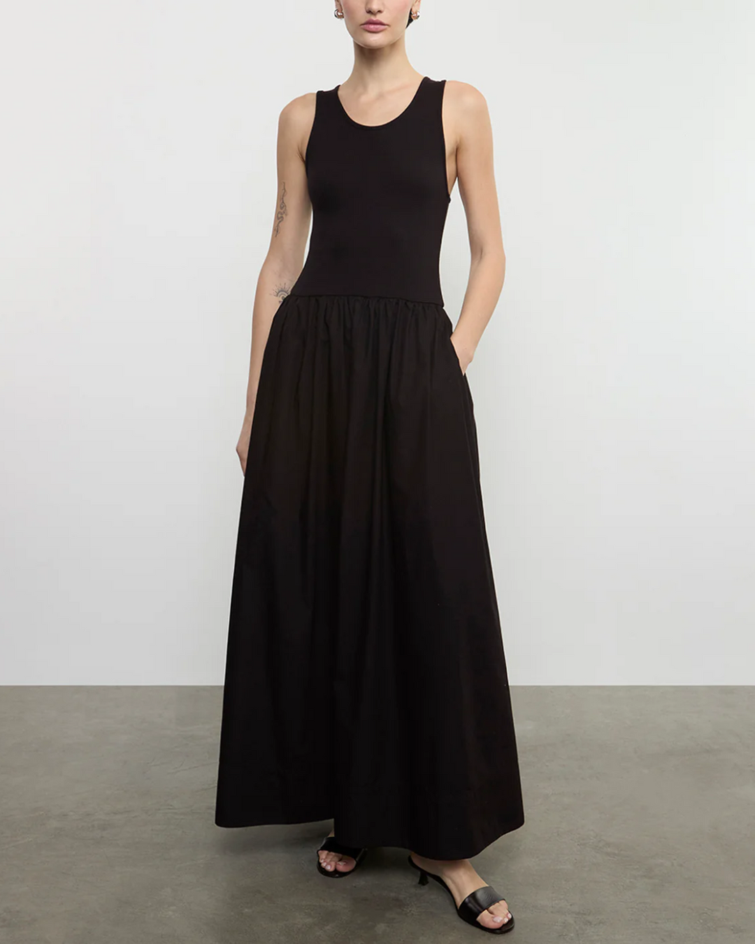 Cotton Resort Tank Dress | Black