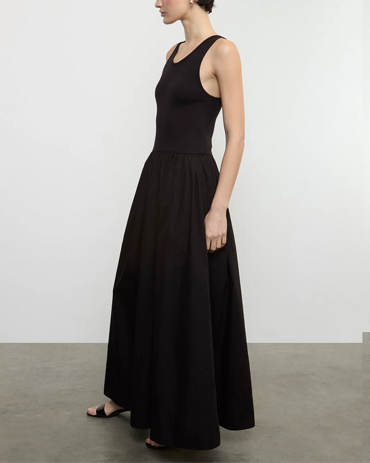Cotton Resort Tank Dress | Black