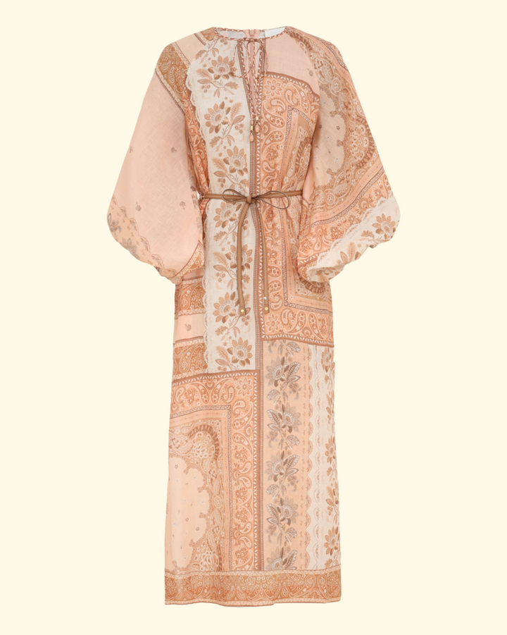 Lucky Tunic Midi Dress | Peach Bandana