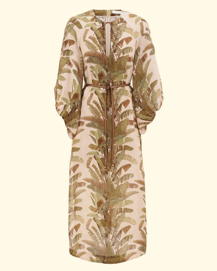 Ascension Midi Dress | Green Palm
