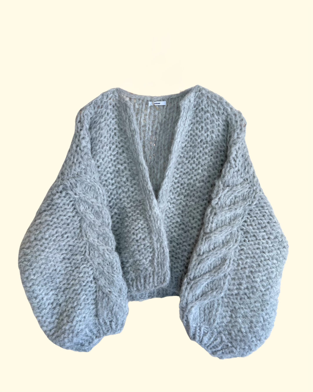Fleecy Alpaca Cable Bomber | Sweater Grey