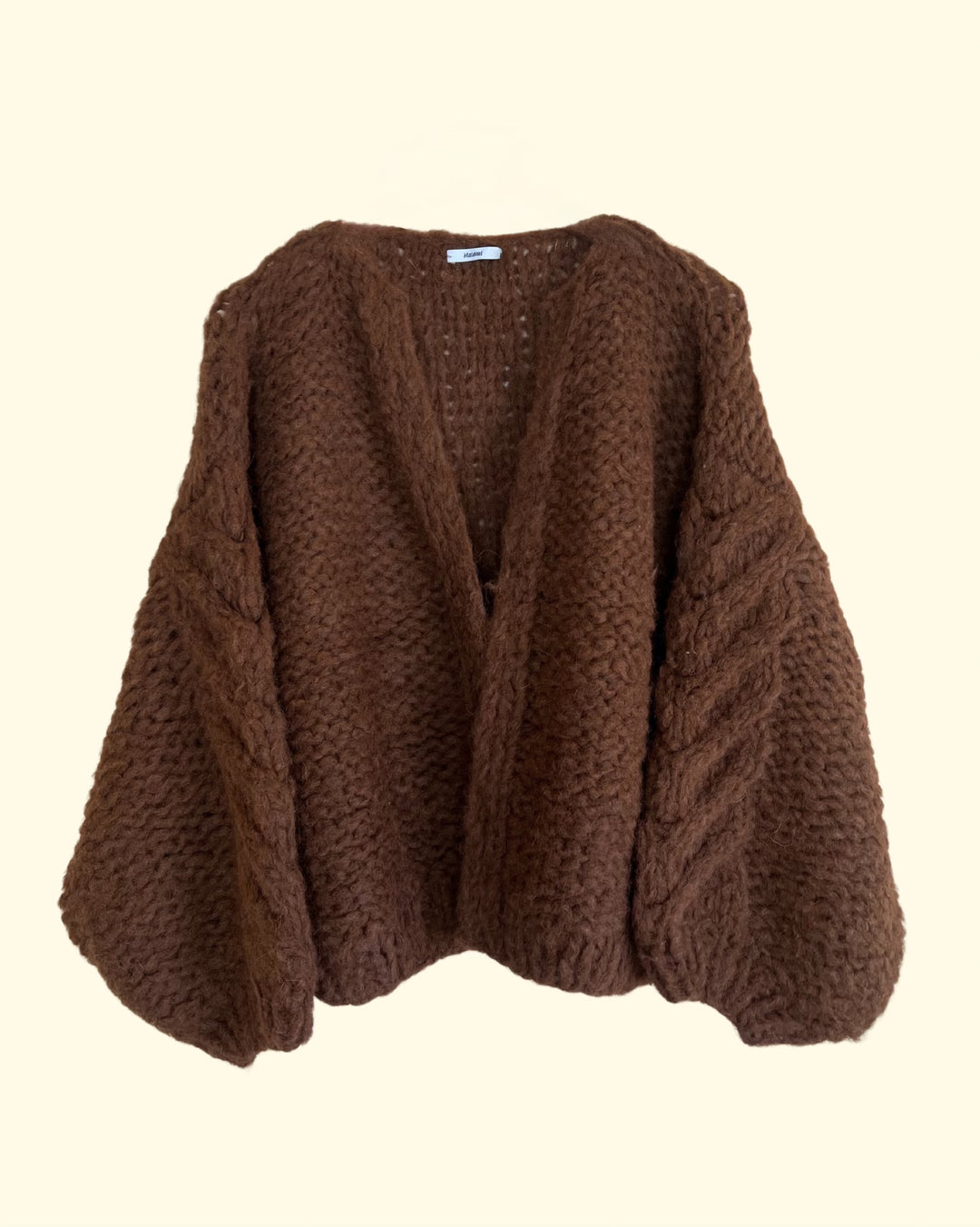 Fleecy Alpaca Cable Bomber | Teddy Brown