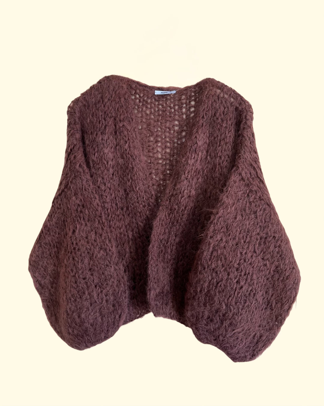 Shaggy Alpaca Bomber Cardigan | Marron