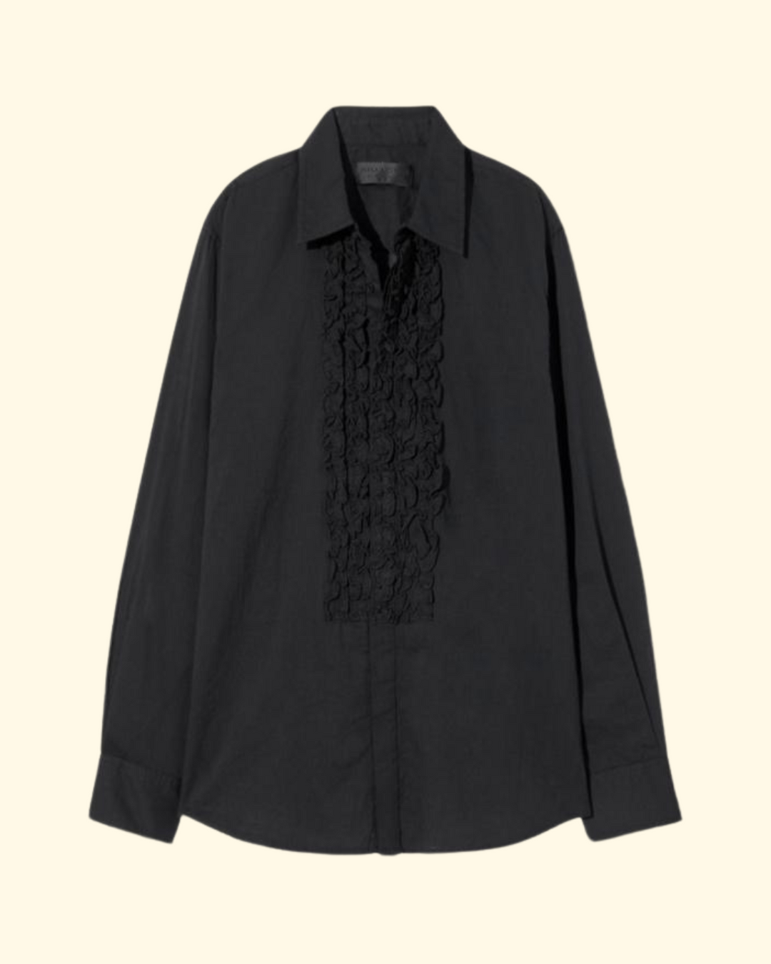Nathael Ruffle Shirt | Black