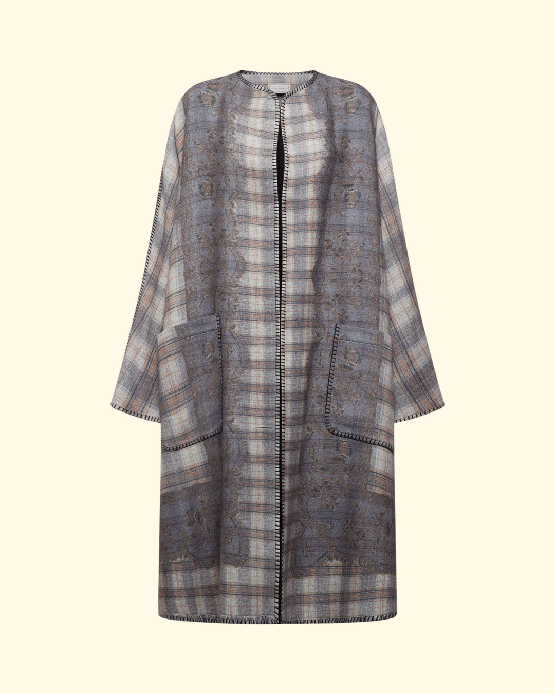 Pancake Kimono Wool | Gray Multi Color
