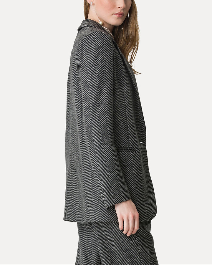 Chevron Wool Jacket | Antracite