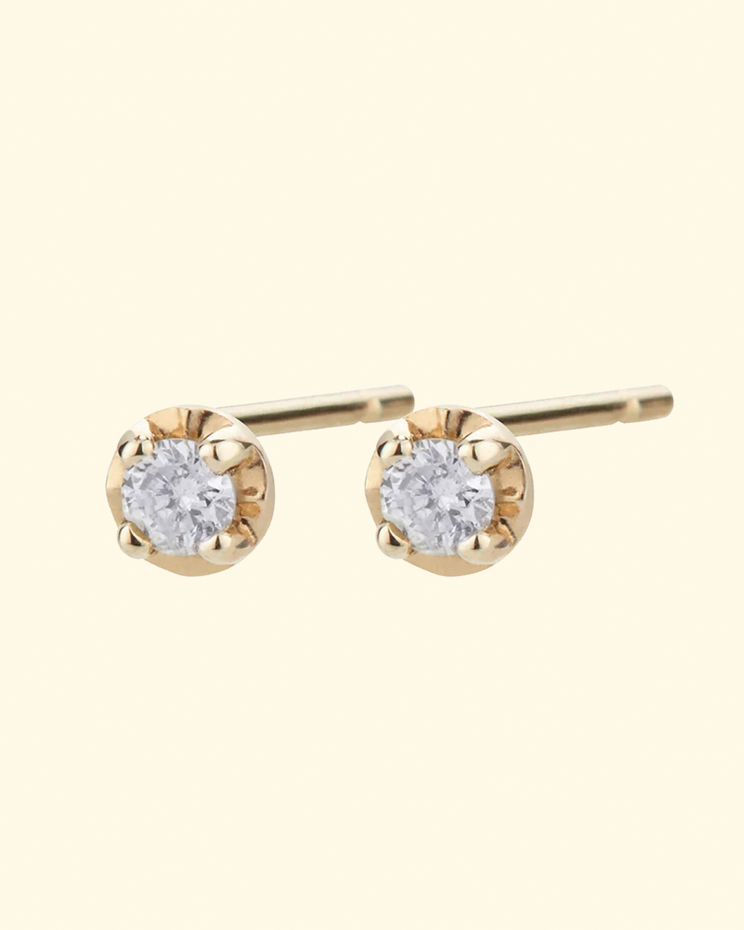 14k Large Prong Studs | White Diamond
