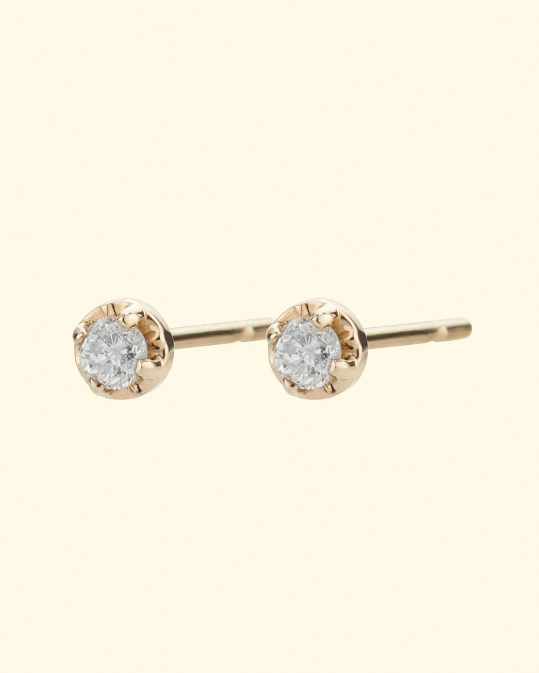 14k Medium Prong Studs | White Diamond