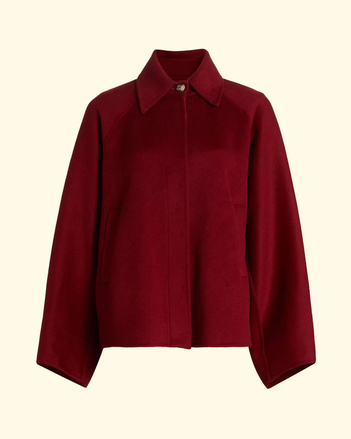 Camila Short Coat | Burgundy