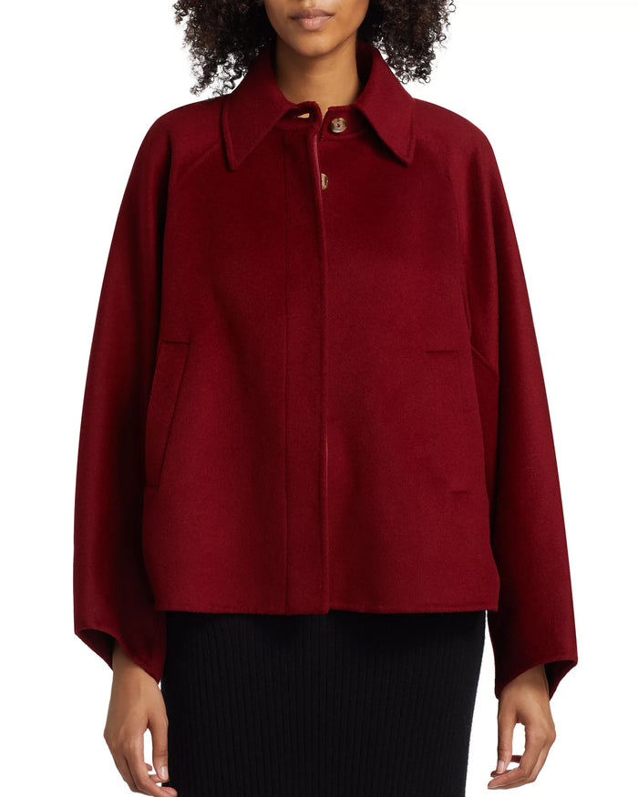 Camila Short Coat | Burgundy