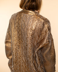 Laminated V Neck Cardigan | Bronzo