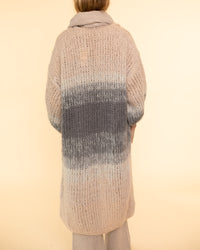 Mohair Coat Ombre | Grey Beige